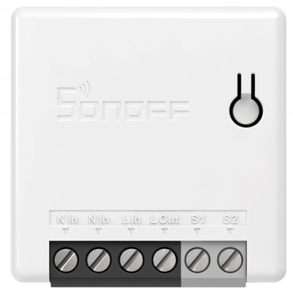 Išmanusis jungiklis Sonoff Mini R2, 2200W, 230VAC, valdomas programėle, Wi-Fi, galimybė valdyti balsu, DIY režimas