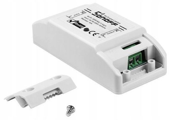 Išmanusis jungiklis Sonoff Basic R2, 2200W, 230VAC, valdomas programėle, Wi-Fi, galimybė valdyti balsu