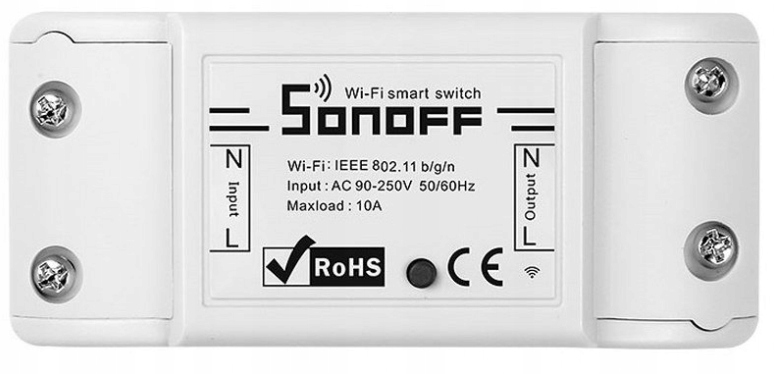 Išmanusis jungiklis Sonoff Basic R2, 2200W, 230VAC, valdomas programėle, Wi-Fi, galimybė valdyti balsu