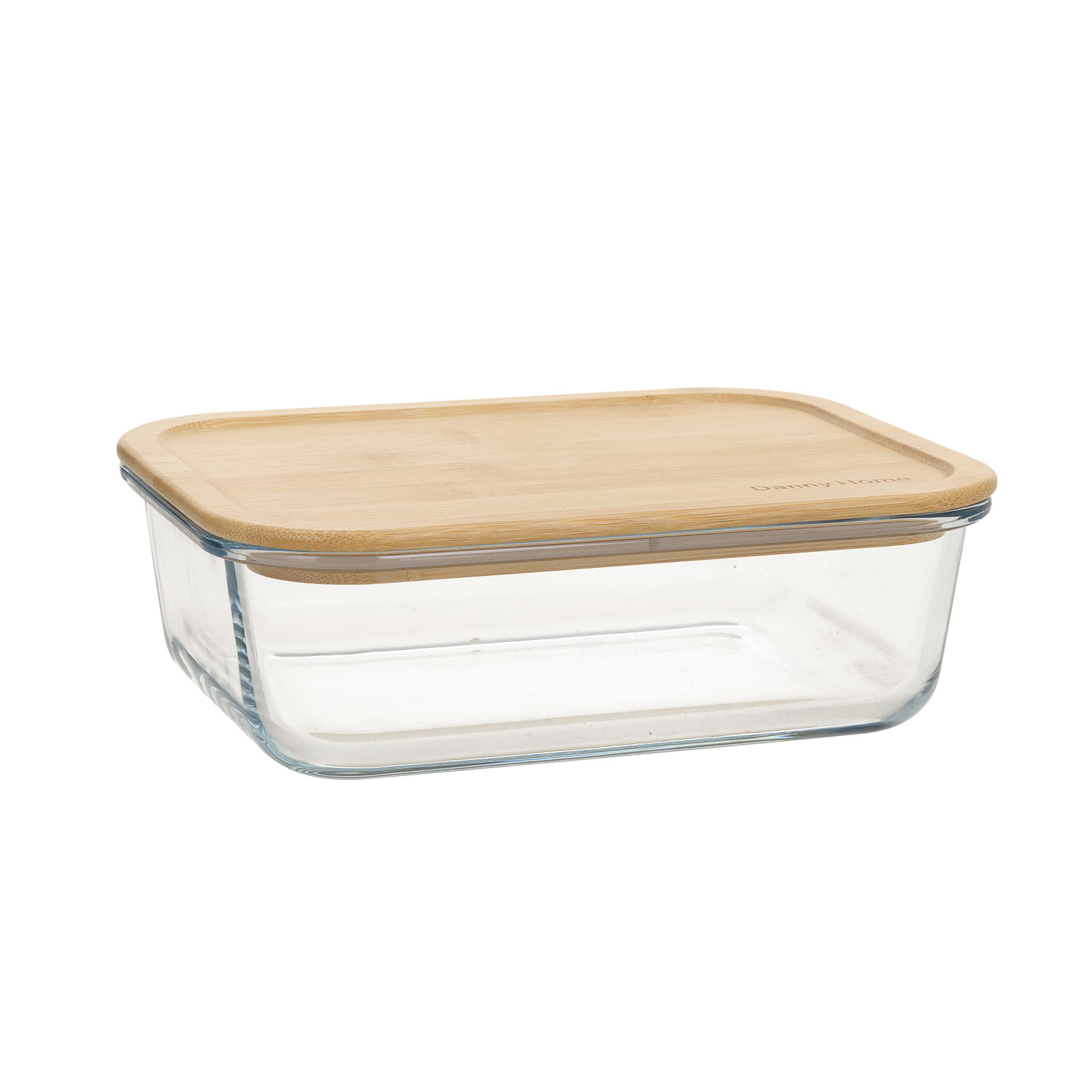 Stiklo ir bambuko dubuo, 1,5 l, 22 × 16,4 × 6,7 cm