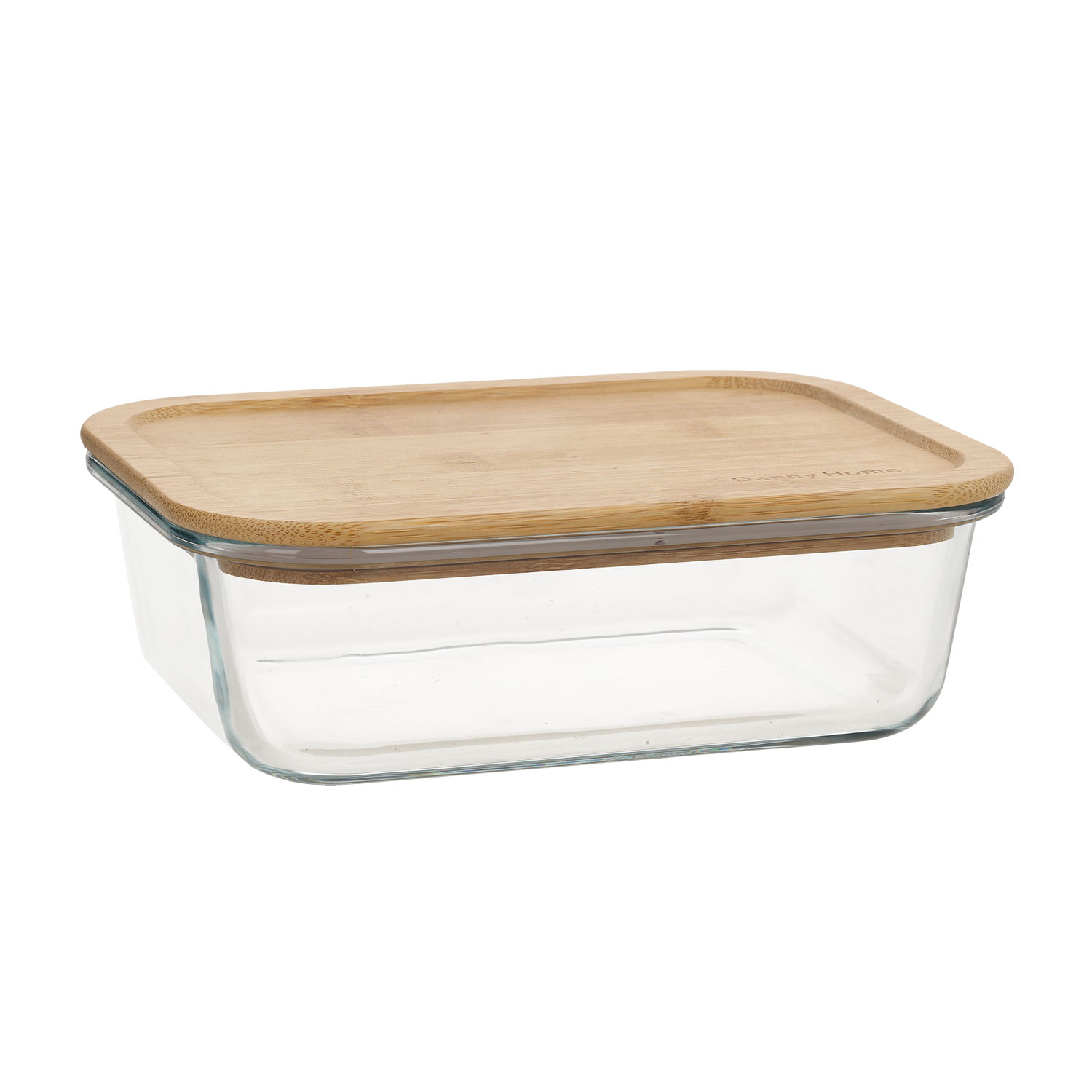Puodelis iš stiklo ir bambuko, 1000 ml, 19,7 × 14,7 × 5,8 cm