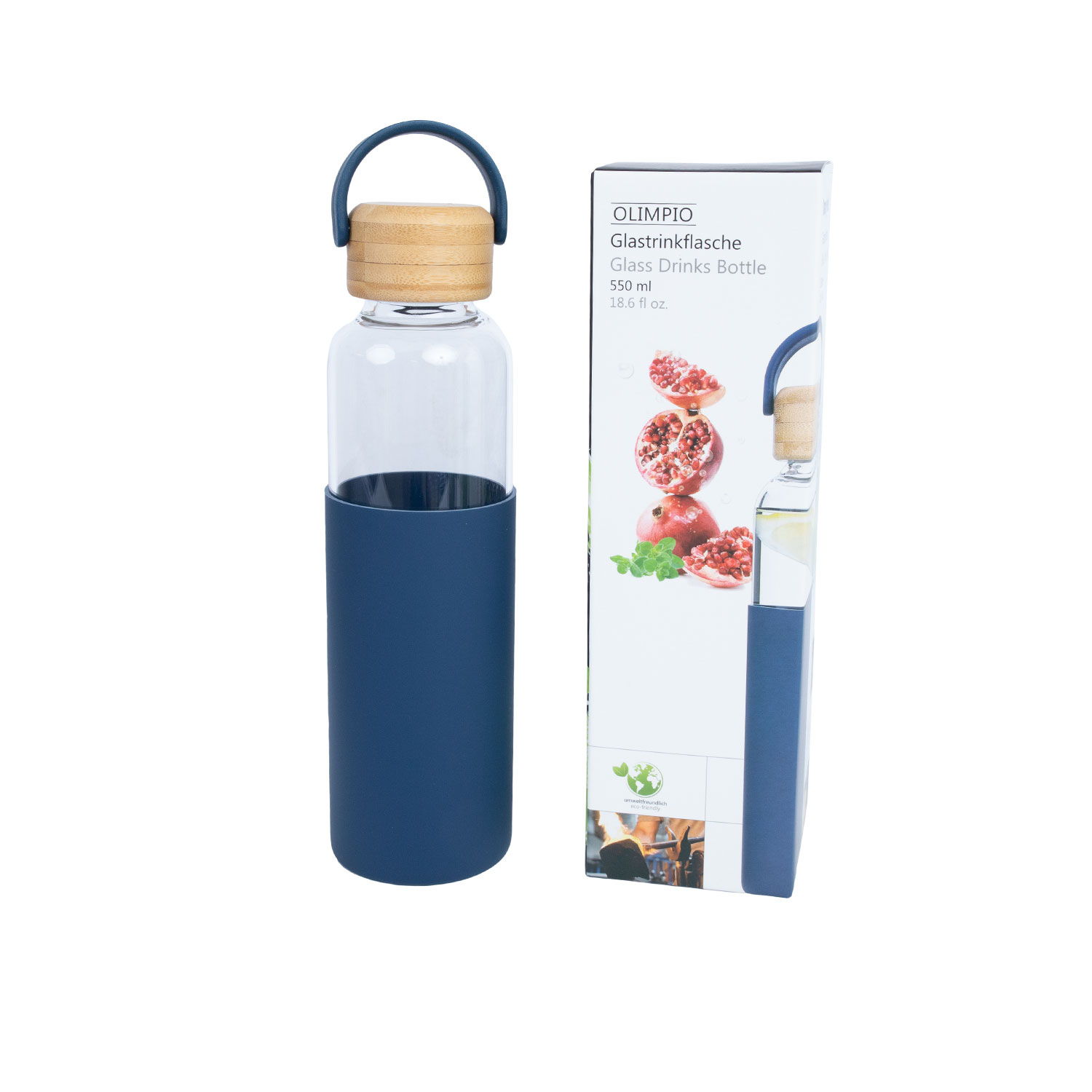 Stiklinis gertuvė su bambukiniu dangteliu, 550 ml, 22,5 cm 2