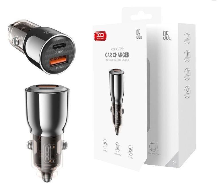 Xo automobilinis įkroviklis cc58 95w 1x usb derva
