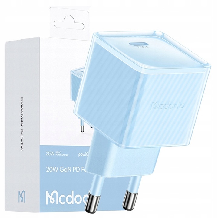 Adapteris Greitas įkroviklis McDodo CH-3772 20W GaN mėlynas