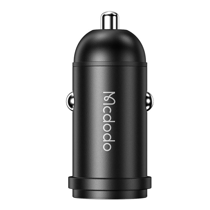 Car charger mcdodo cc-7493 65w with mini white usb-c cable with e-mark chip 1m 100w (black)