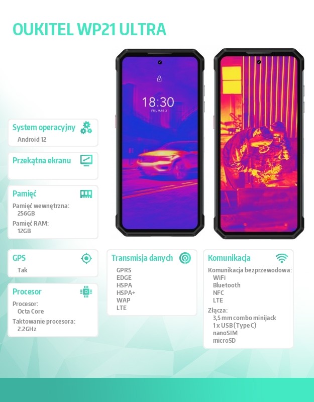 Telefonas oukitel wp21 ultra 4g 12/256gb black