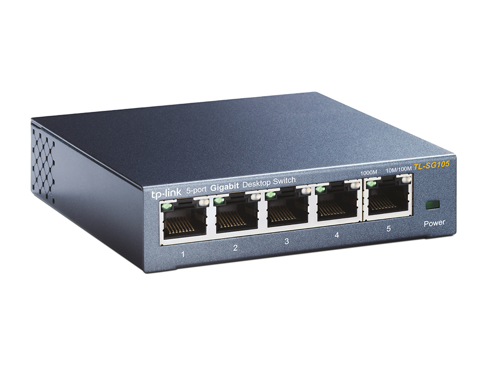 Tp-link stalo komutatorius tl-sg105 1000mbps, automatinis mac adresų mokymasis, automatinis mdi/mdix