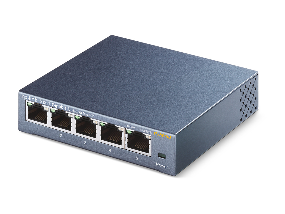 Tp-link stalo komutatorius tl-sg105 1000mbps, automatinis mac adresų mokymasis, automatinis mdi/mdix