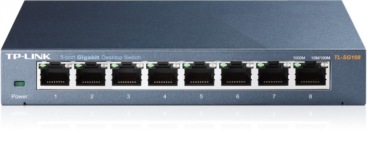 Tp-link stalo komutatorius tl-sg108 1000mbps, automatinis mdi/mdix