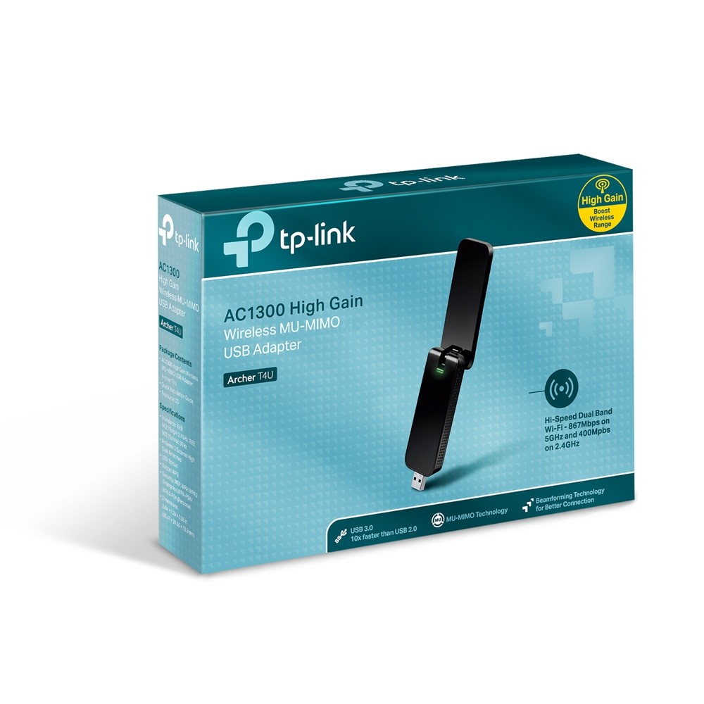 Tp-link dviejų dažnių belaidis usb adapteris, ac1300 tl-archer t4u
