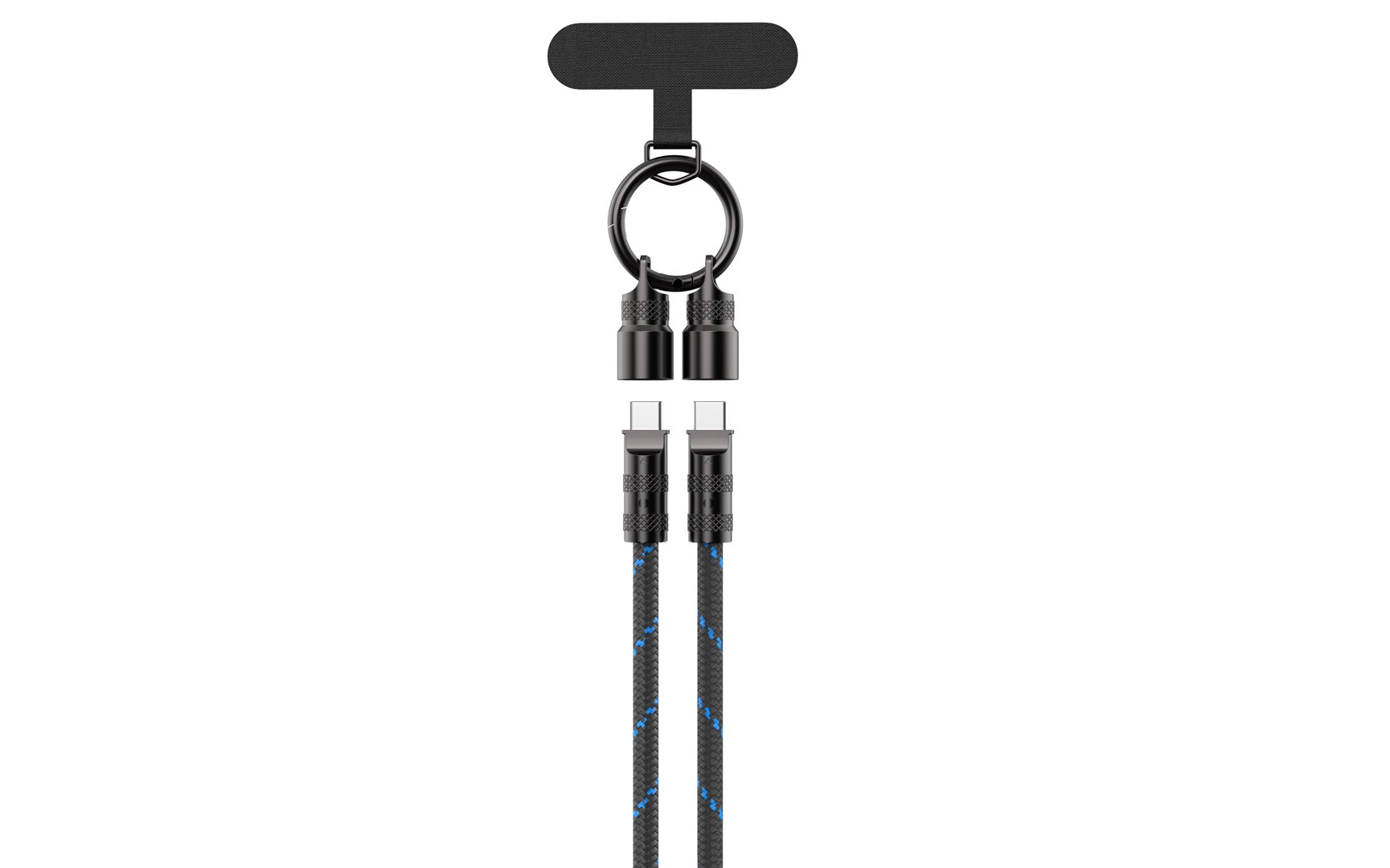Type-c į type-c, pd60w, 3,0a, 1,2m - havit (cb6340) - juodas / mėlynas