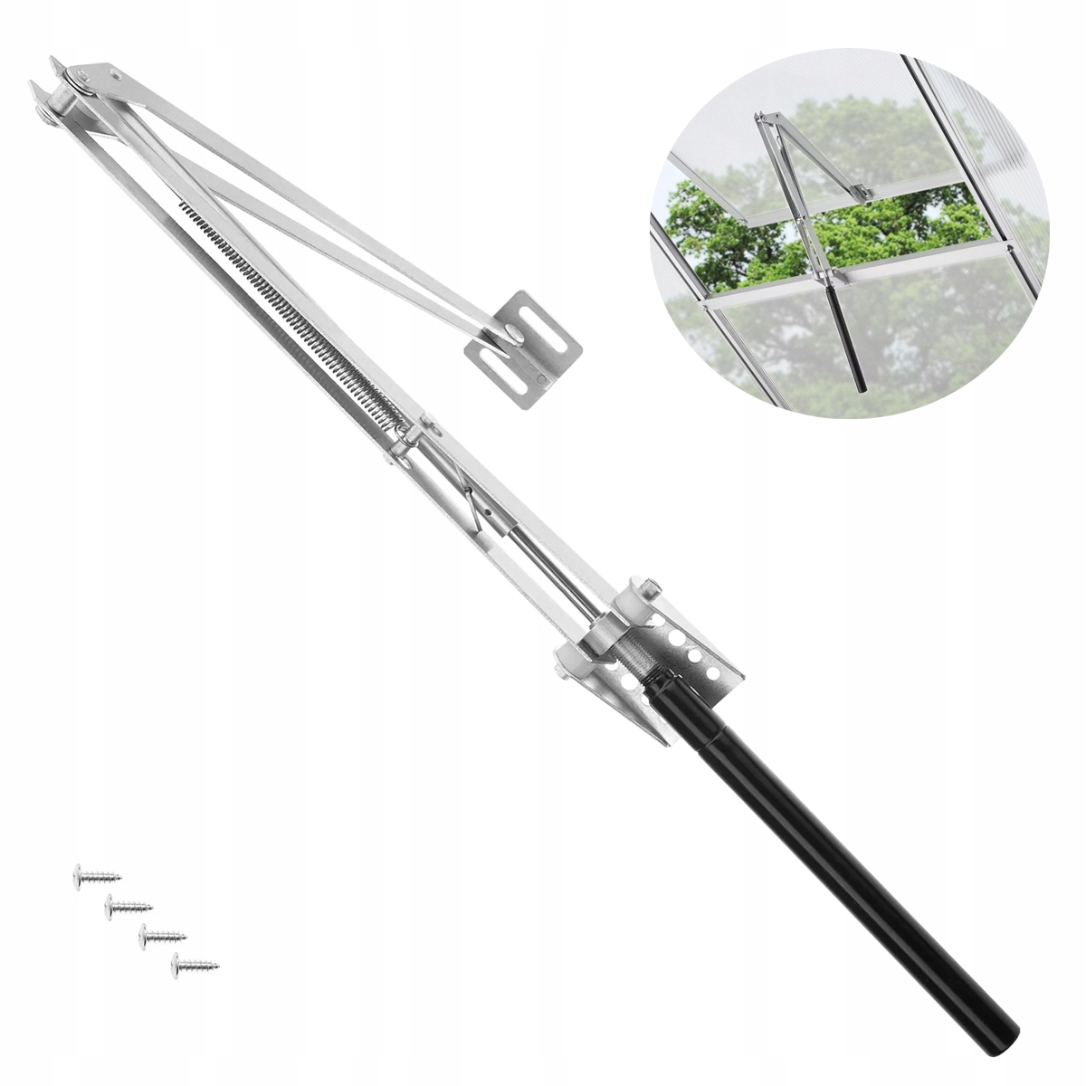 Automatinis „greenhouse window“ atidarytuvo langų atidarytuvas, skirtas 338 mm šiltnamiui