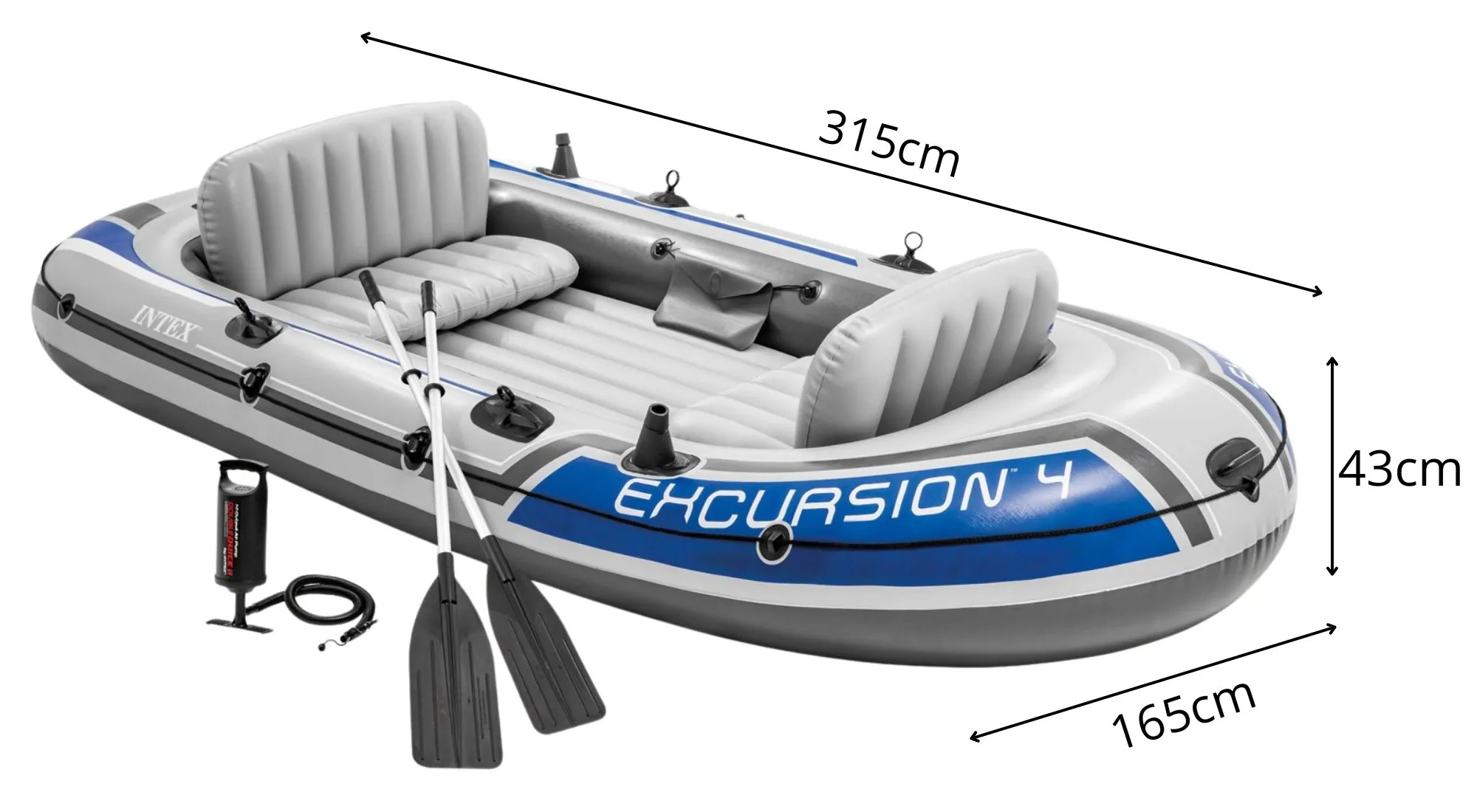 Pripučiama keturvietė valtis Intex Excursion 4