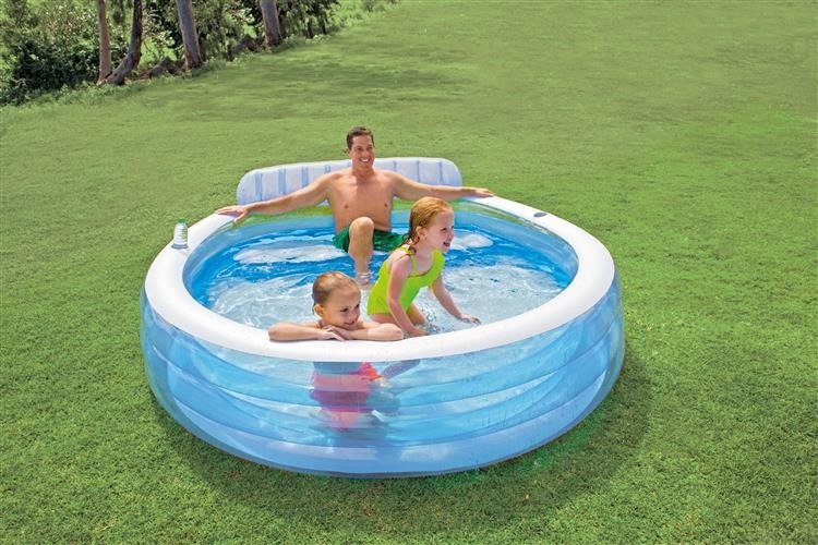 Pripučiamas baseinas intex swim center family lounge​, 229x218x79 cm