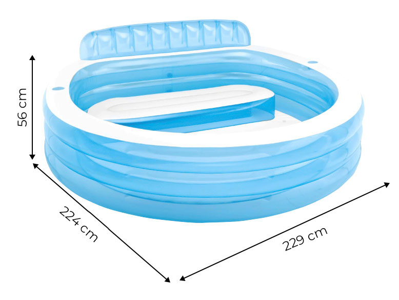 Pripučiamas baseinas intex swim center family lounge​, 229x218x79 cm
