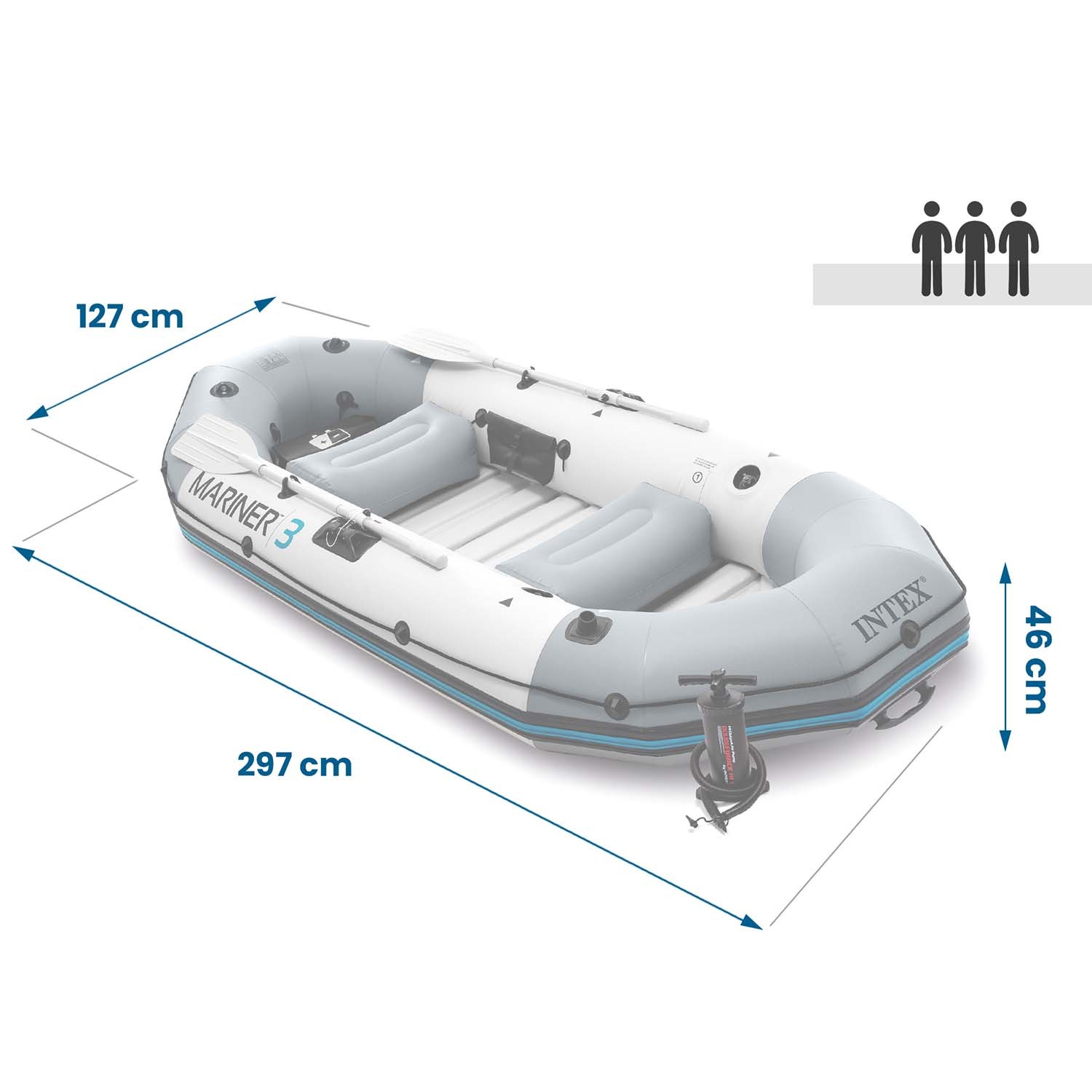 Pripučiama valtis Intex Mariner 3, 297x127x46 cm
