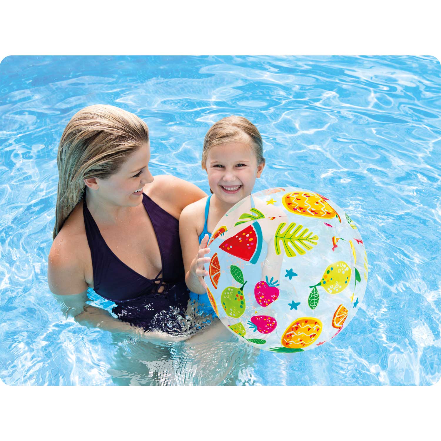 Pripučiamas paplūdimio kamuolys Intex Lively Print, 51 cm