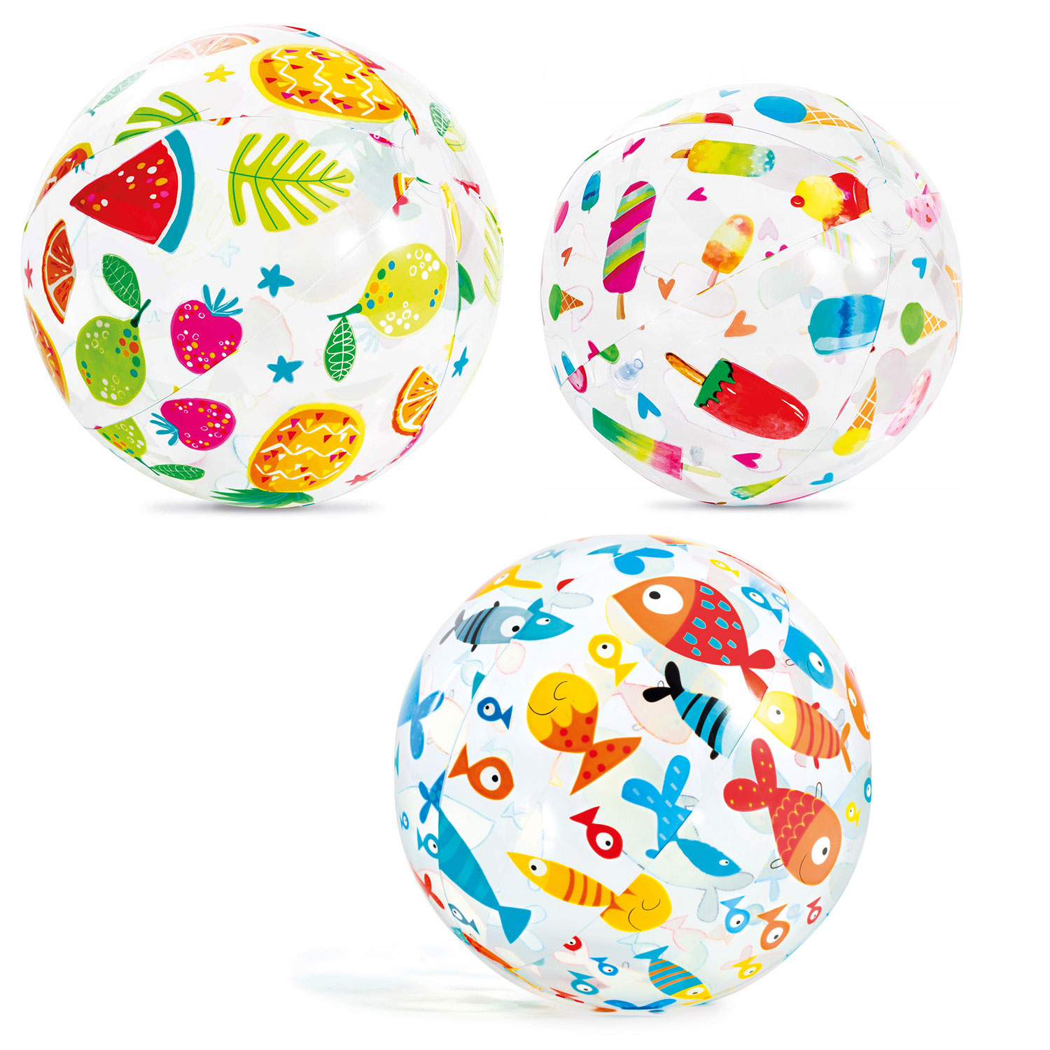 Pripučiamas paplūdimio kamuolys Intex Lively Print, 51 cm