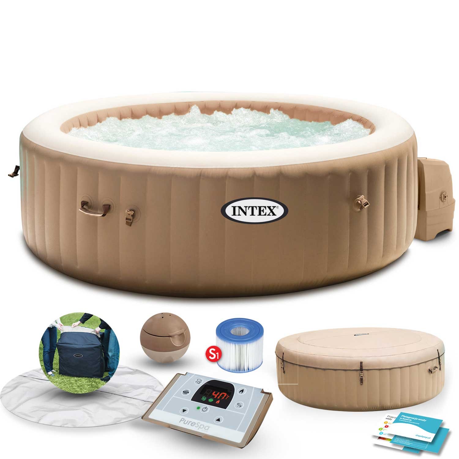 Masažinis baseinas intex pure spa, 196x71 cm, su filtru