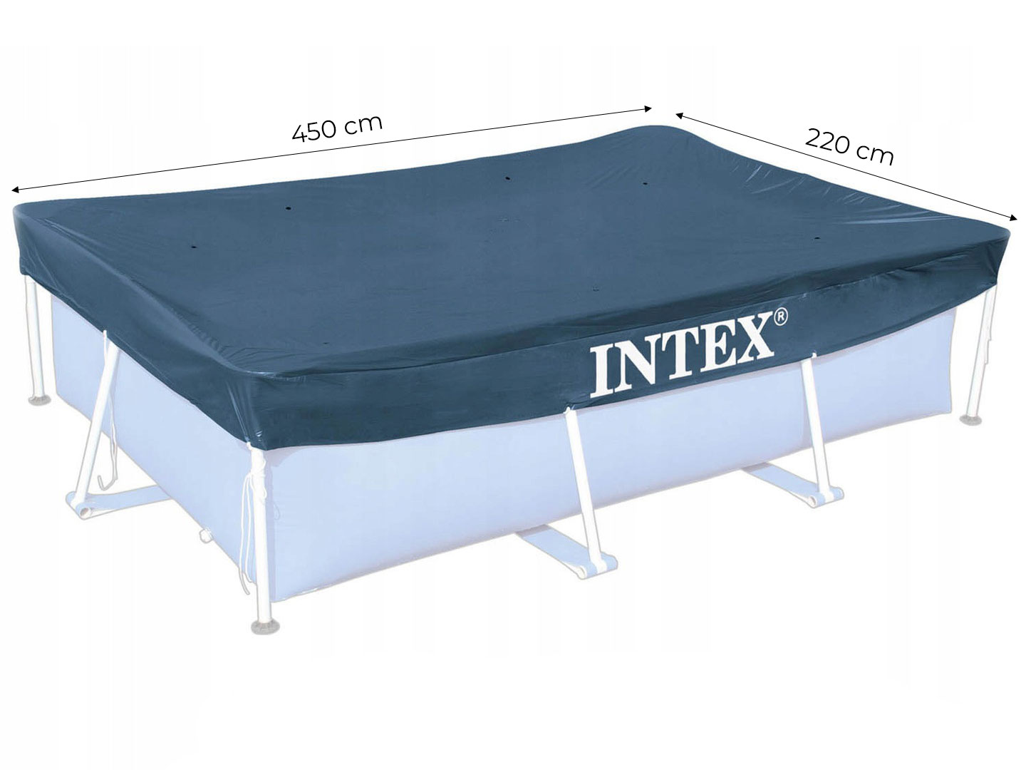 Baseino uždangalas intex rectangular frame 450x220 cm
