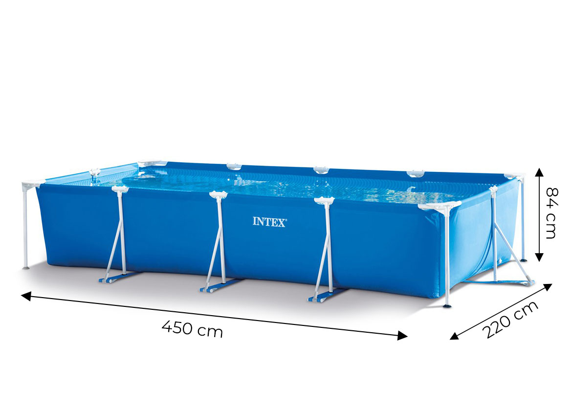 Karkasinis baseinas intex rectangular frame 450x220x84 cm, su filtru