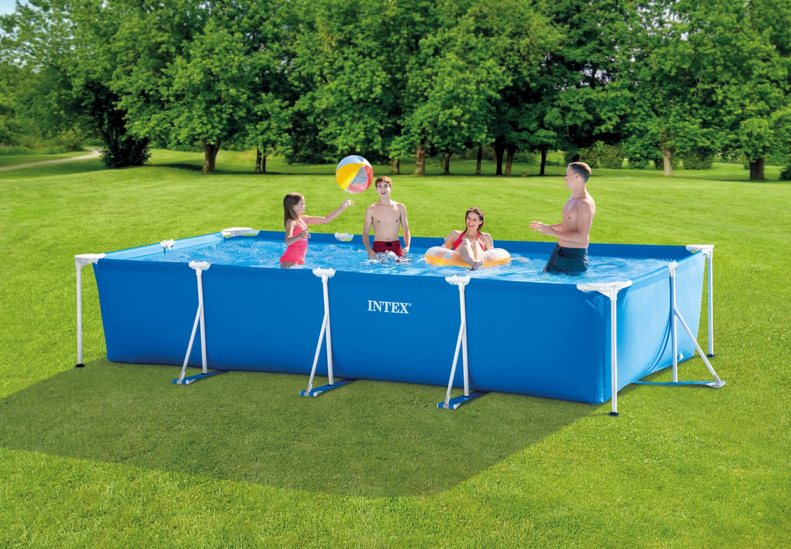 Karkasinis baseinas intex rectangular frame 450x220x84 cm, su filtru