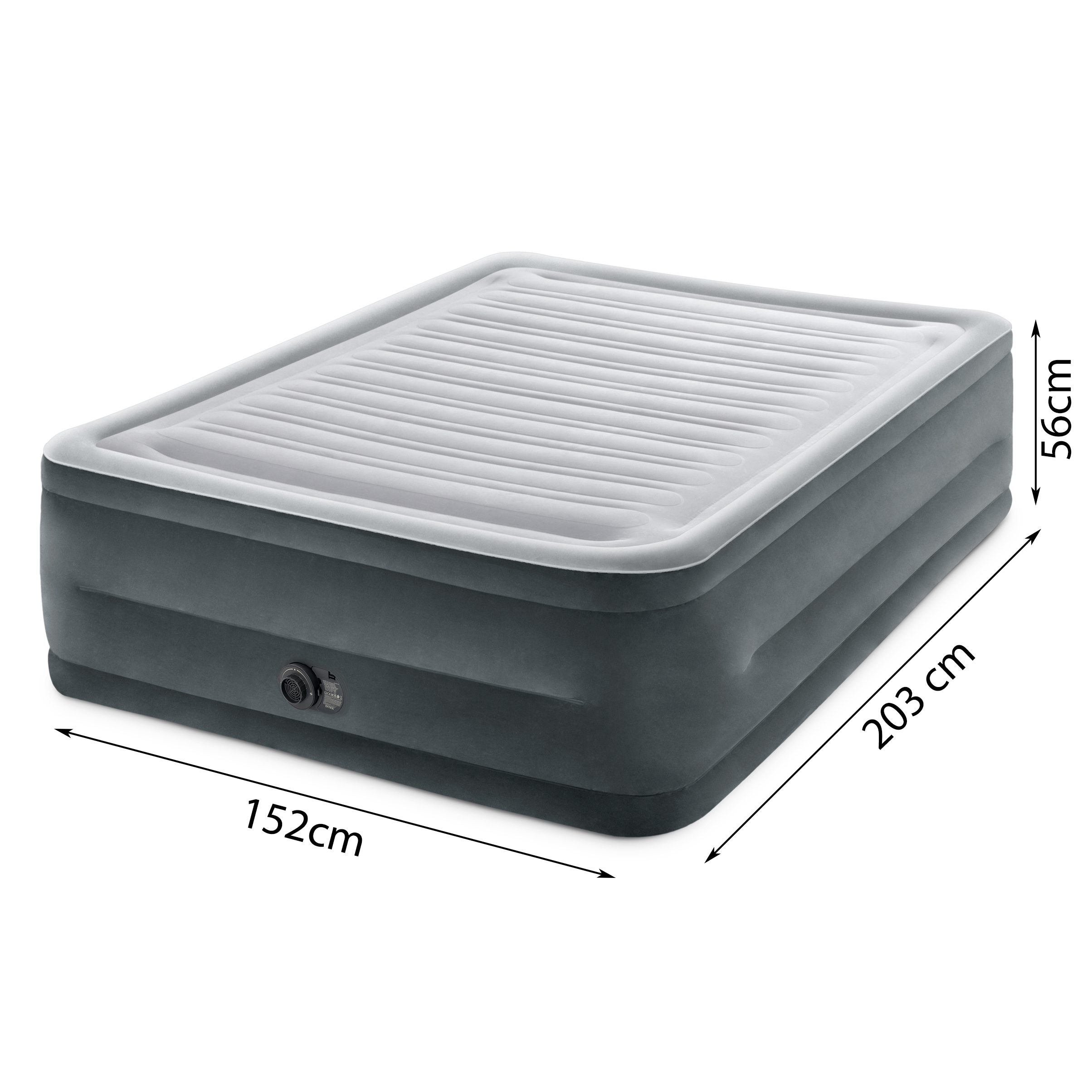 Pripučiamas čiužinys intex su elektrine pompa, 203x152x56 cm