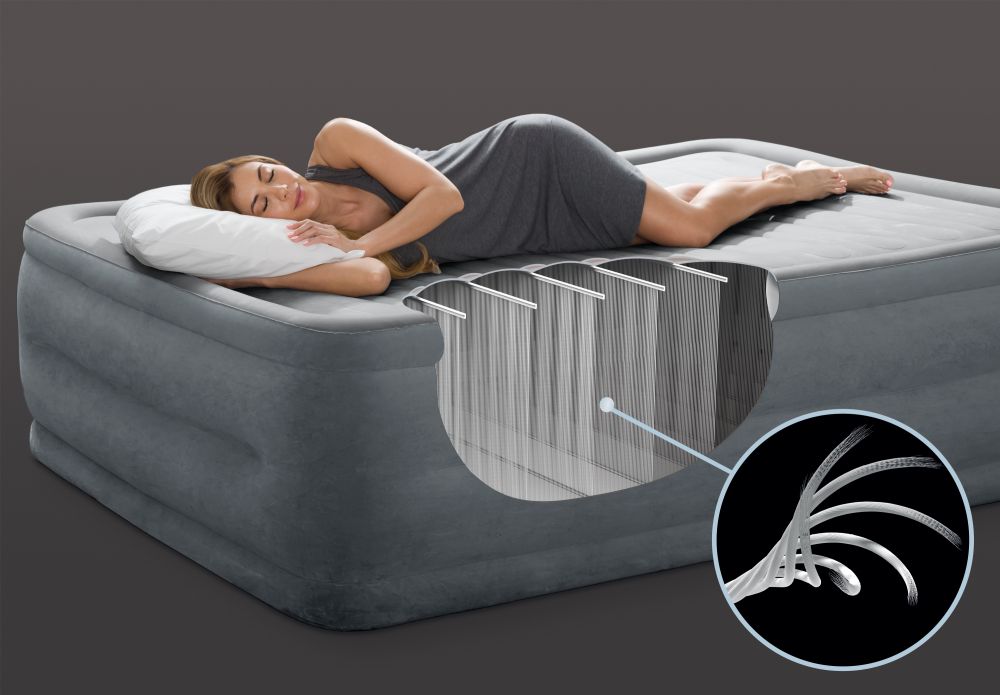 Pripučiamas čiužinys intex su elektrine pompa, 203x152x56 cm