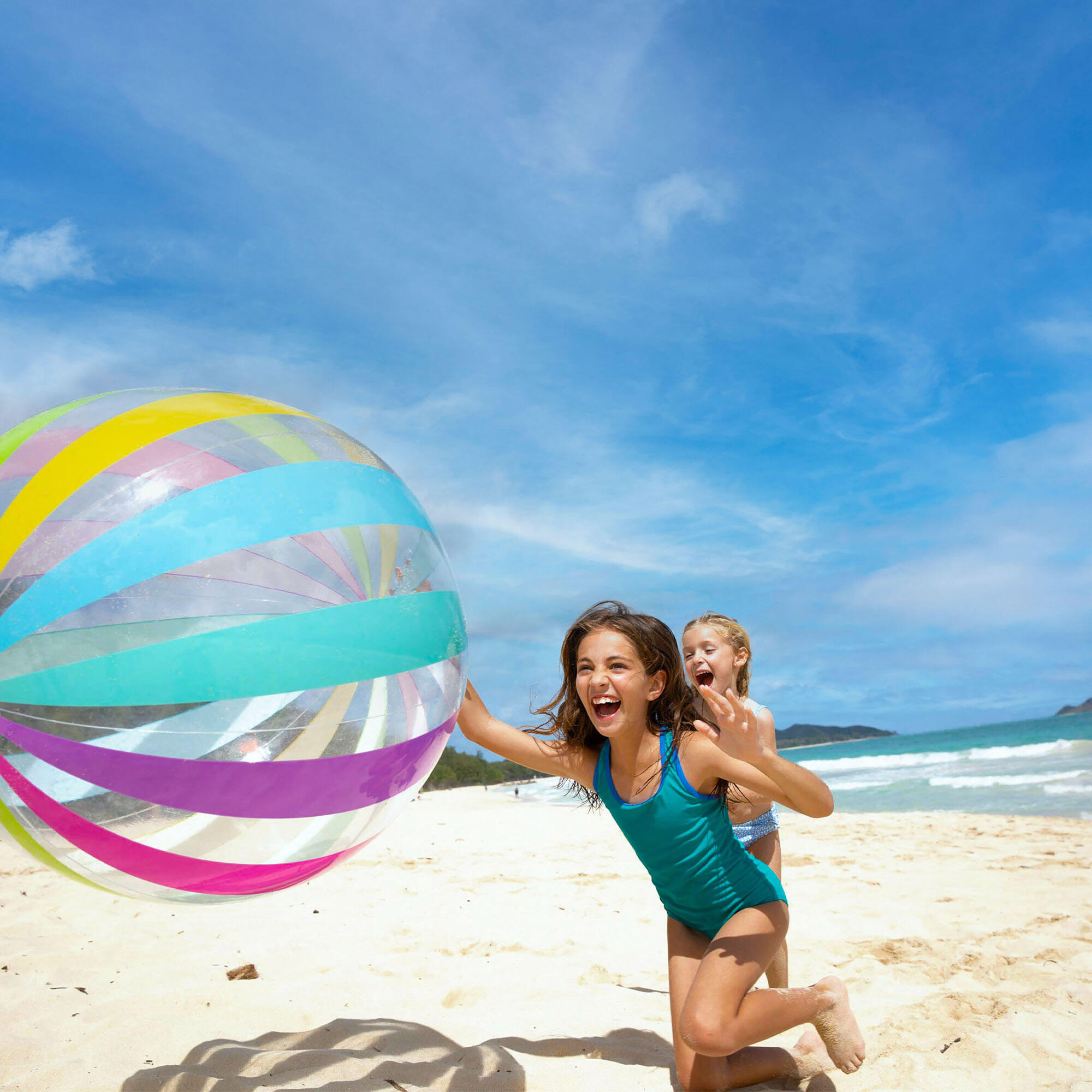 Pripučiamas kamuolys intex jumbo beach ball, 107 cm, įvairių spalvų