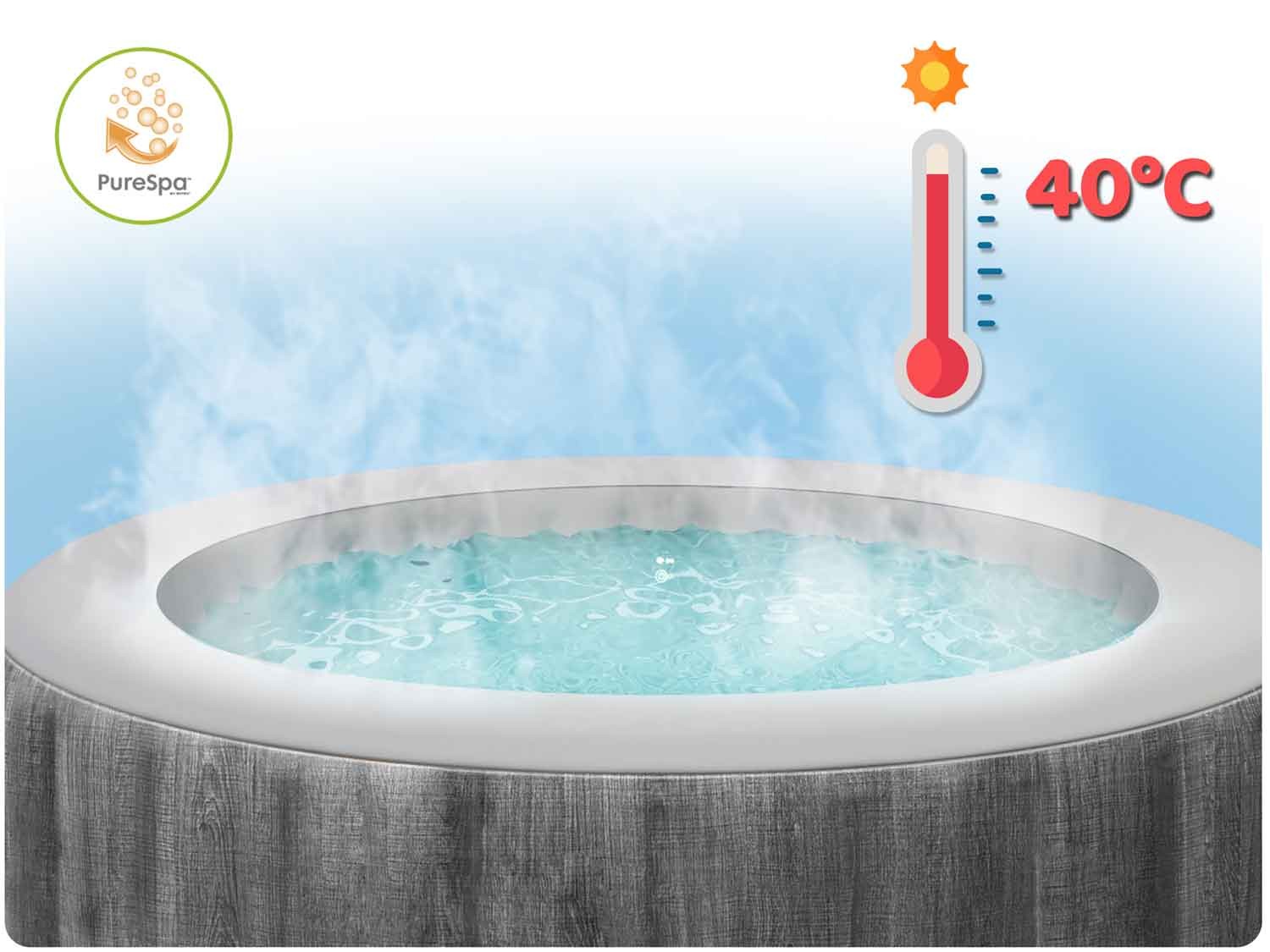Intex purespa greywood deluxe pripučiamas spa baseinas, 216 x 71 cm, 6 vietų