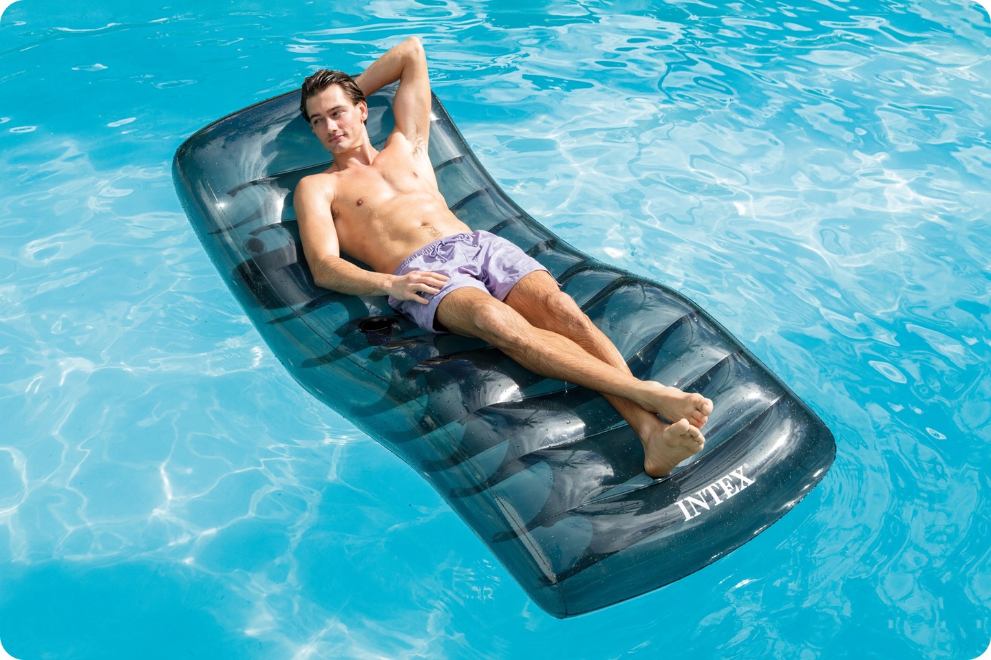 Pripučiamas čiužinys su atlošu Intex 191 x 99 cm, pilka
