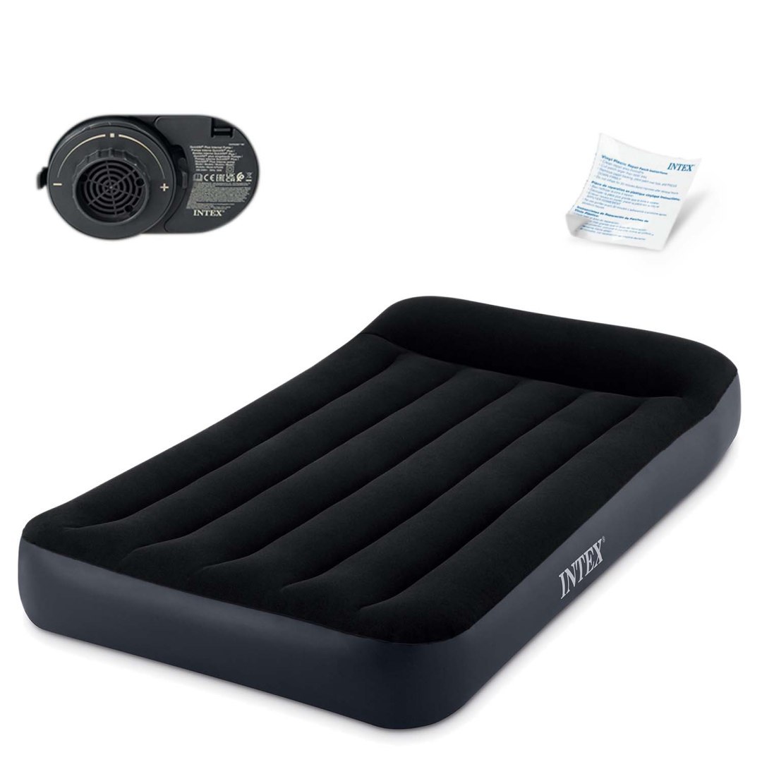 Pripučiamas čiužinys intex air bed, 99x25x191 cm, juodas