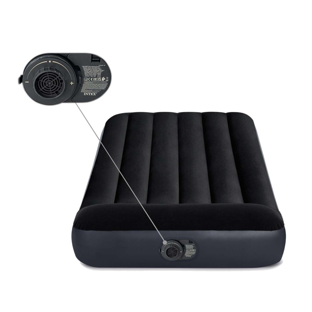 Pripučiamas čiužinys intex air bed, 99x25x191 cm, juodas