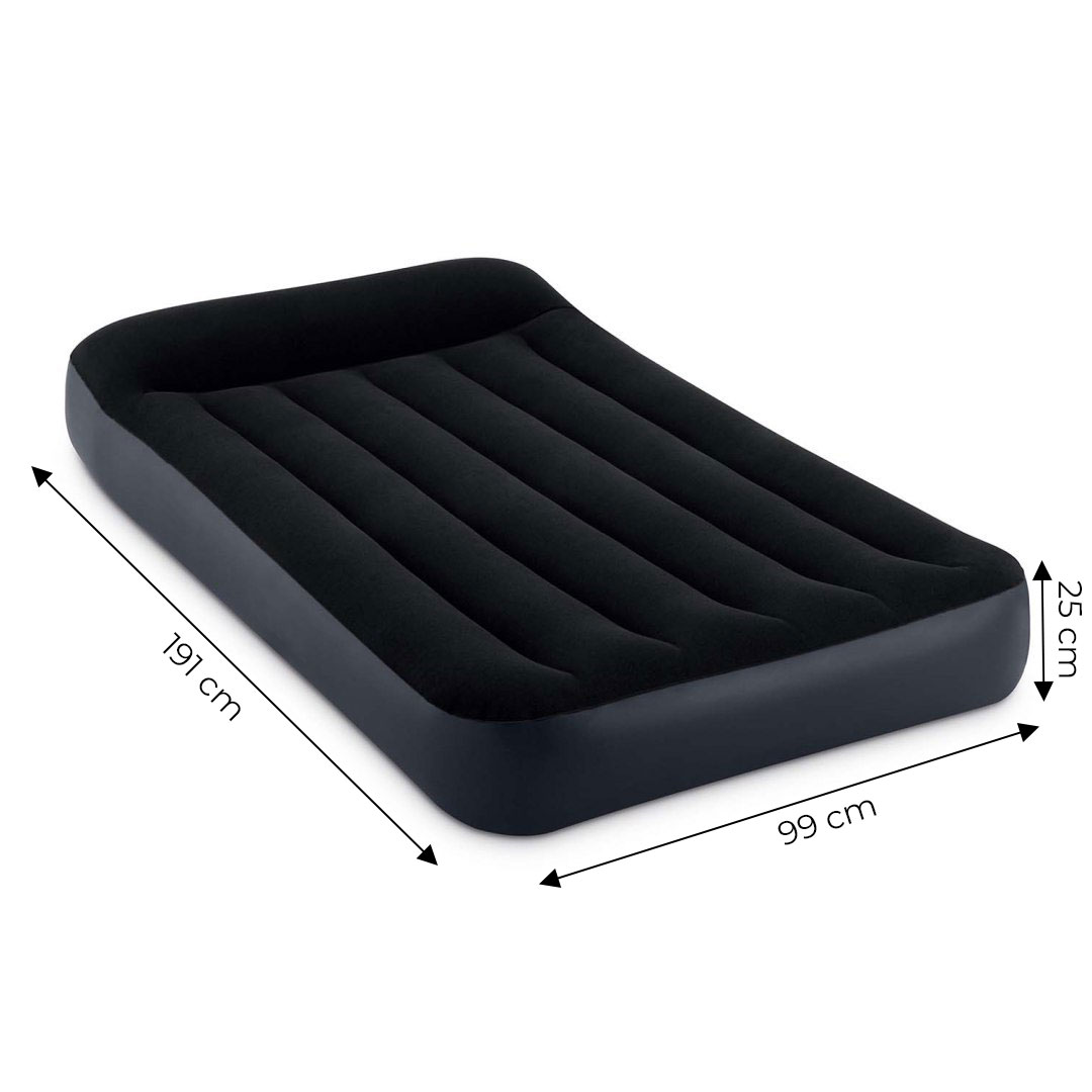 Pripučiamas čiužinys intex air bed, 99x25x191 cm, juodas
