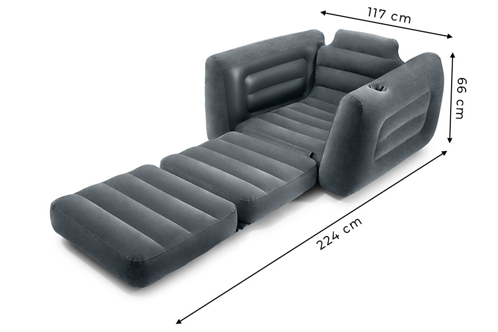 Pripučiamas fotelis intex pull-out chair 117 x 224 x 66 cm
