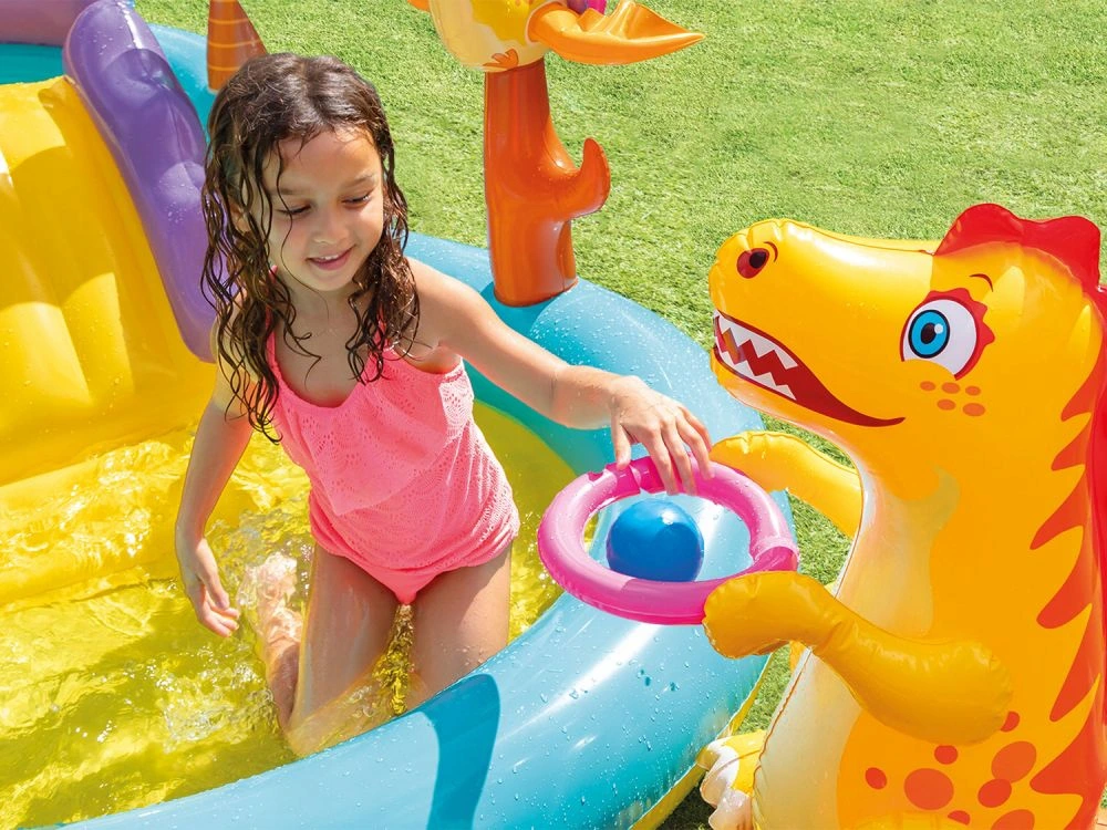 Pripučiama žaidimų aikštelė intex dinoland, 333x229x112 cm