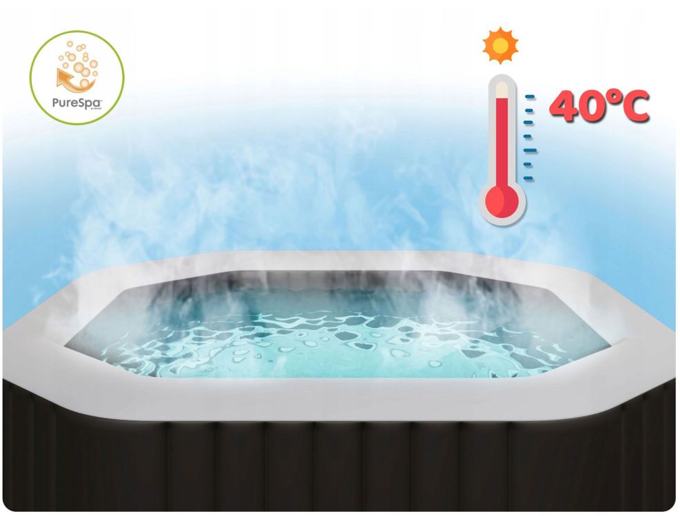 Pripučiamas jacuzzi su hidromasažu, 6 asmenims 196x71 cm intex 28472