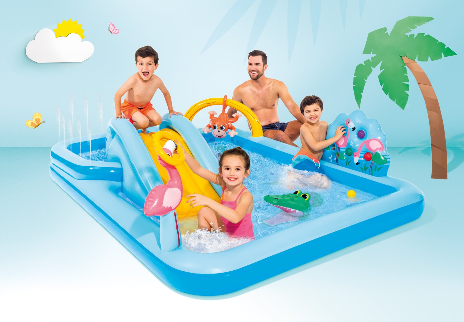 Pripučiamas vaikiškas baseinas "džiunglės", intex
