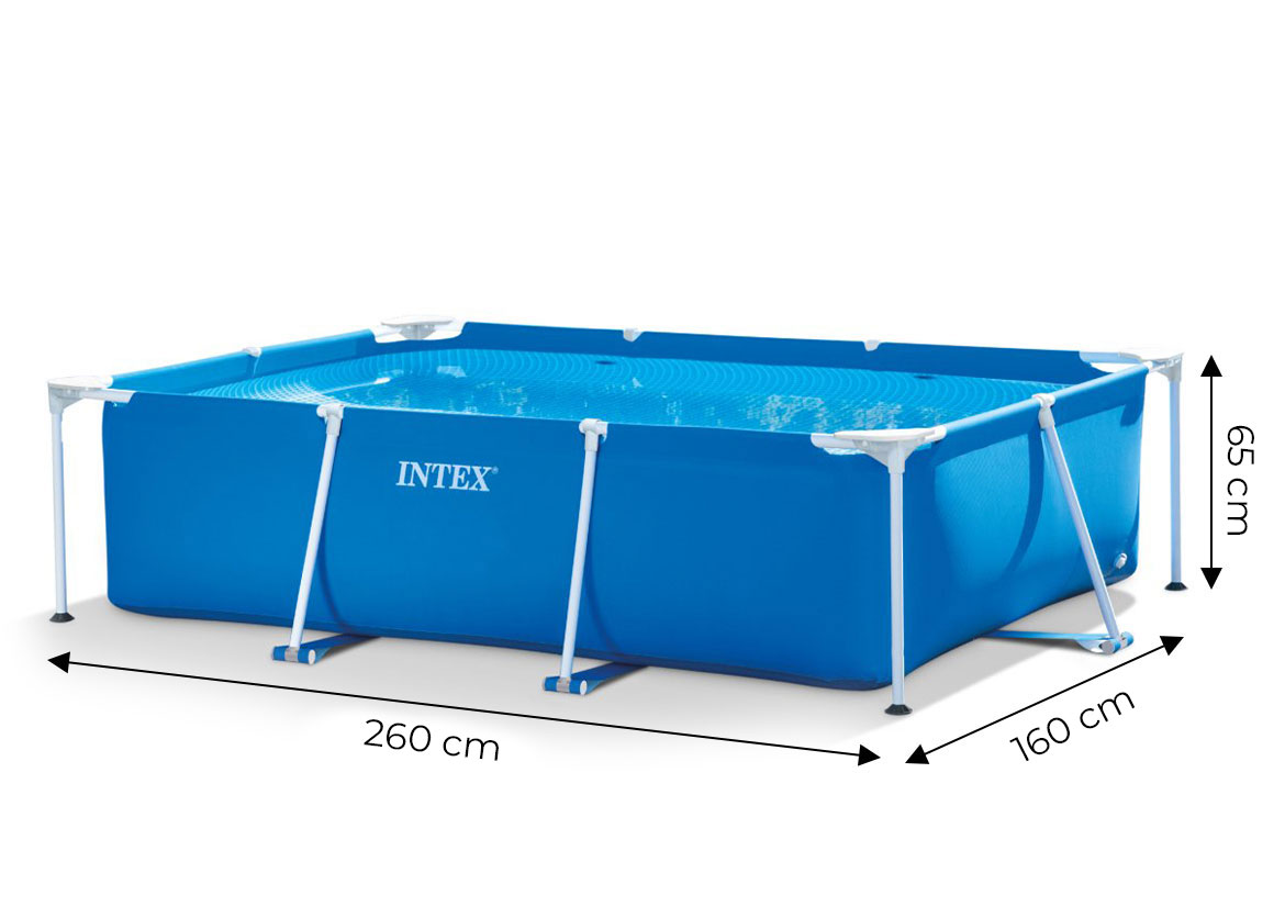 Karkasinis baseinas intex rectangular frame 260x160x65 cm, be filtro