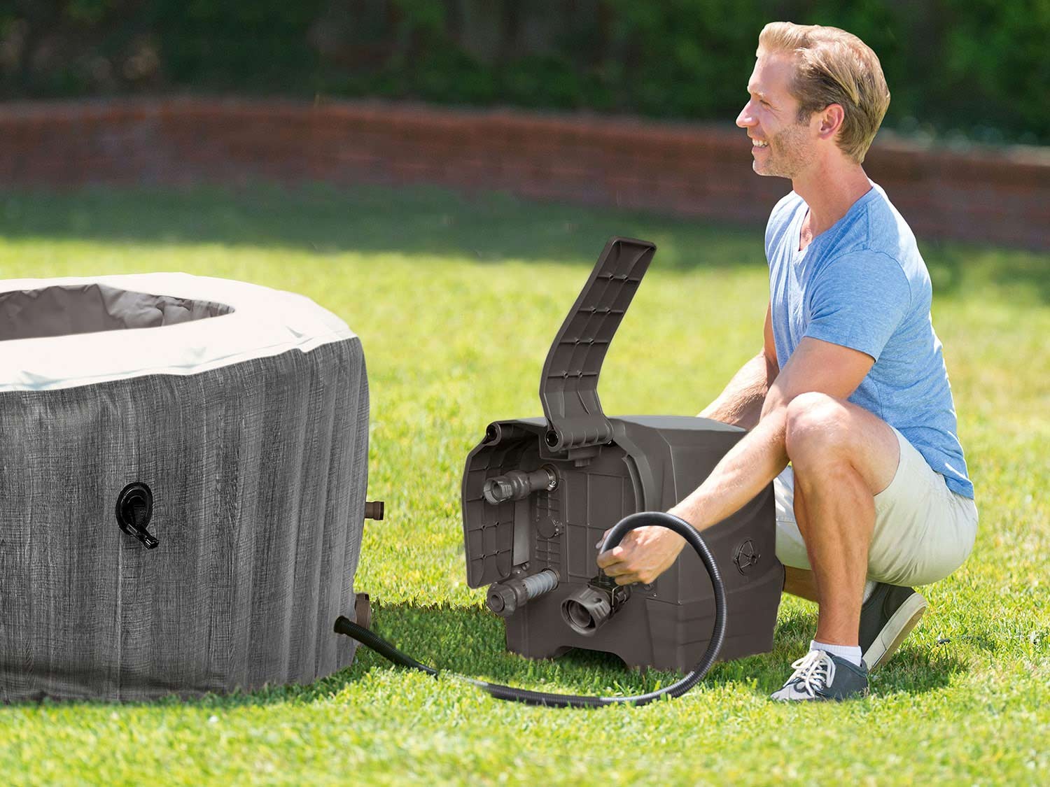 Sūkurinė vonia intex purespa greywood bubble deluxe ø 196 cm x 71 cm