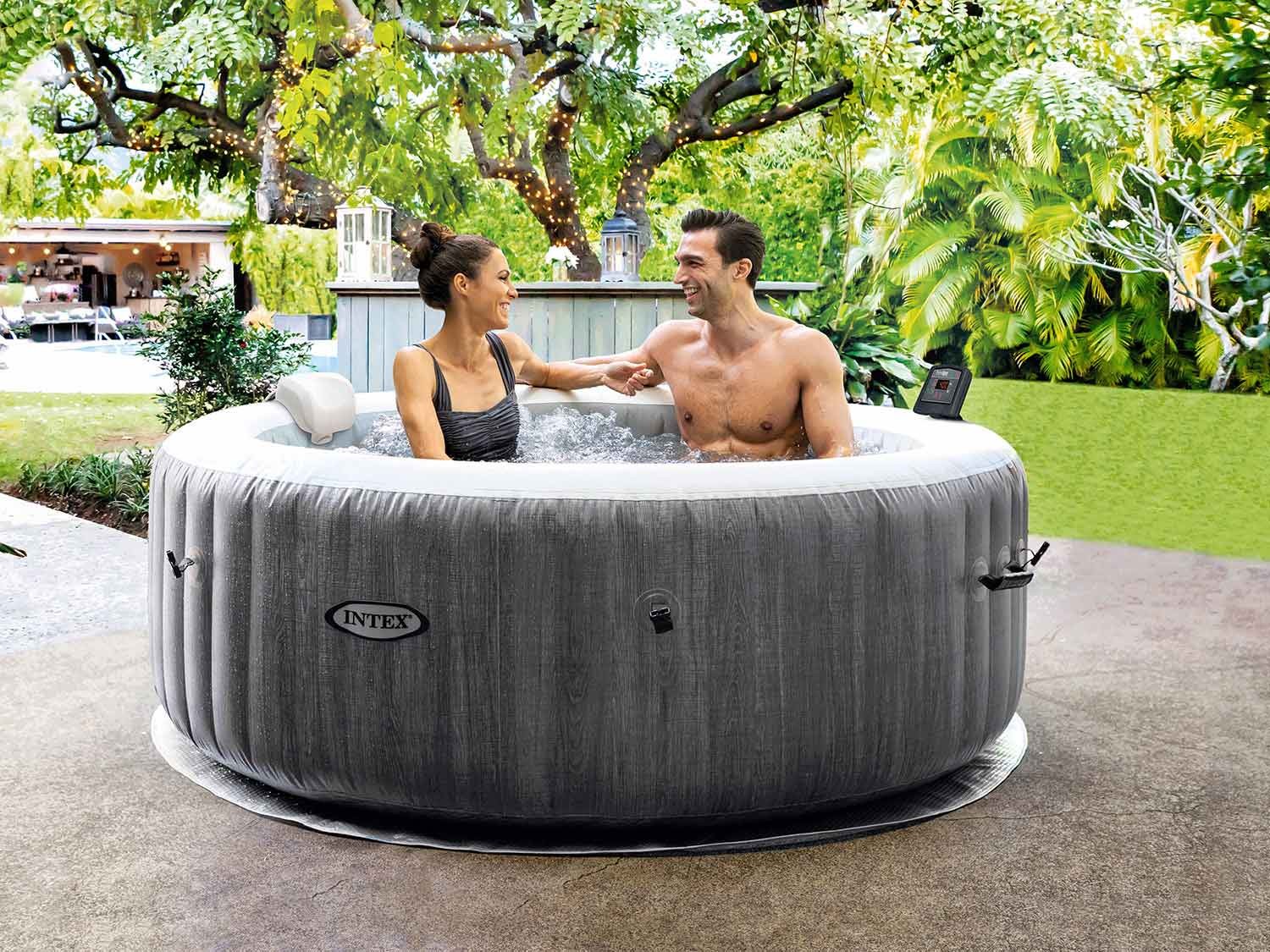 Sūkurinė vonia intex purespa greywood bubble deluxe ø 196 cm x 71 cm