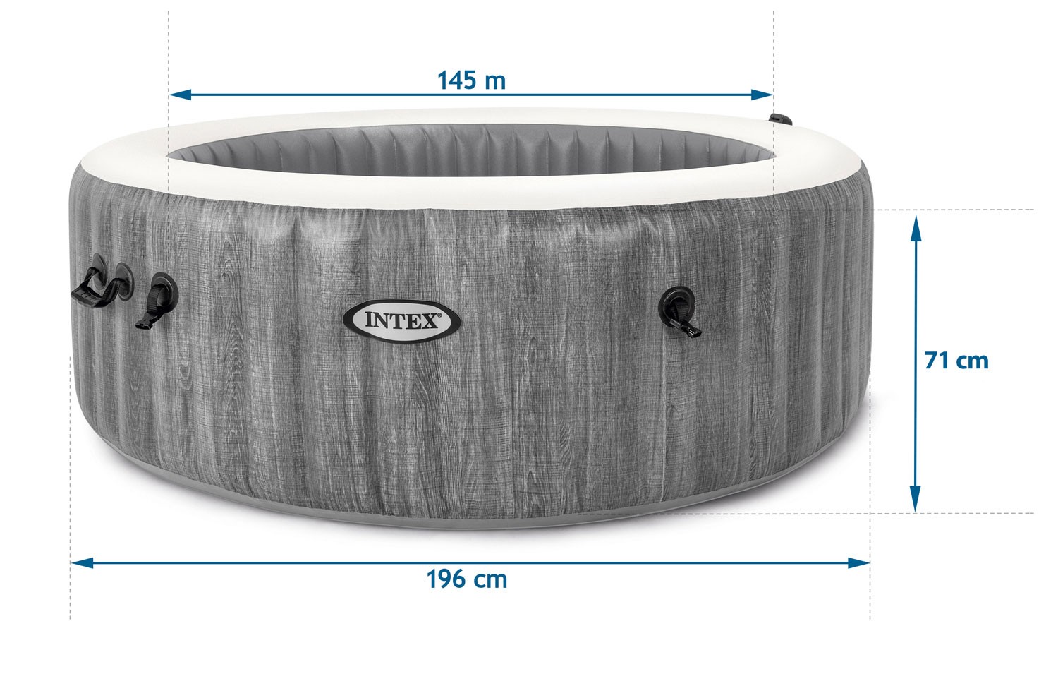 Sūkurinė vonia intex purespa greywood bubble deluxe ø 196 cm x 71 cm