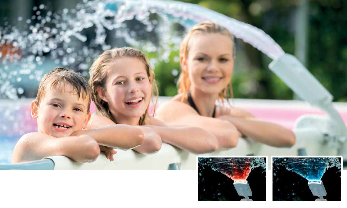 Baseino purkštukas intex multicolor, su led apšvietimu