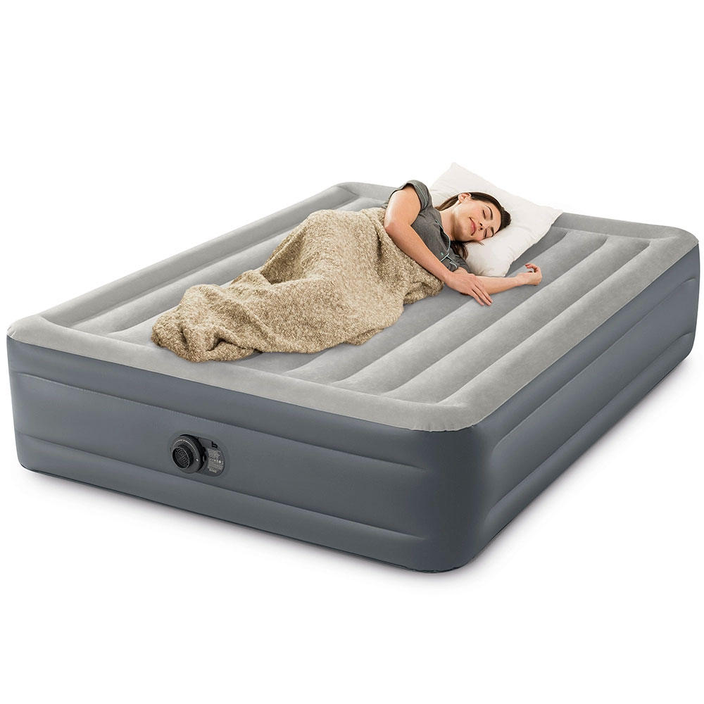 Pripučiamas čiužinys intex 64126 su integruota pompa 203x152 cm