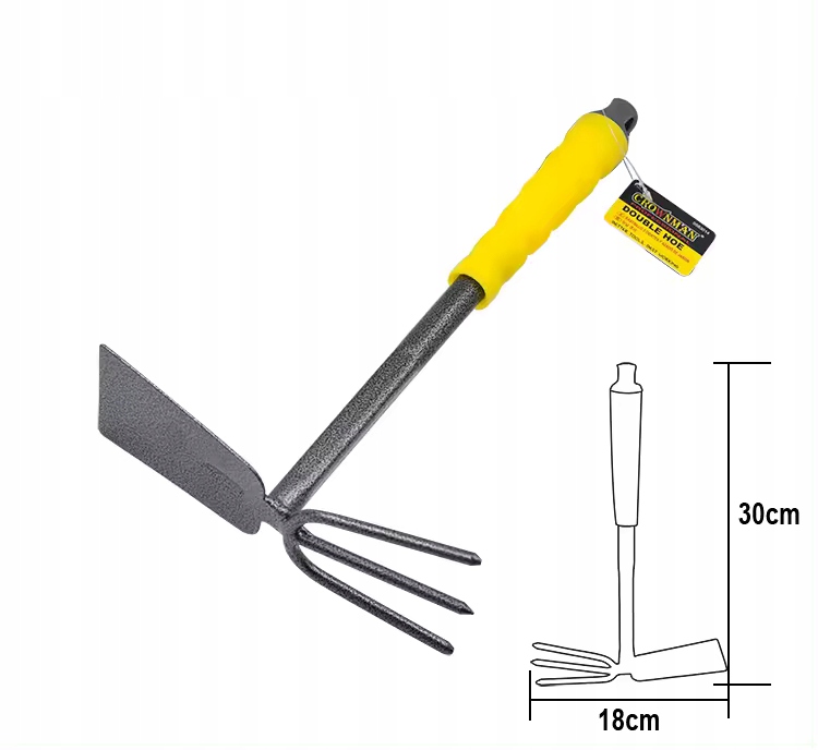 Sodo motka 2in1 - dvipusis ekskavatorius su nagais - 30 cm