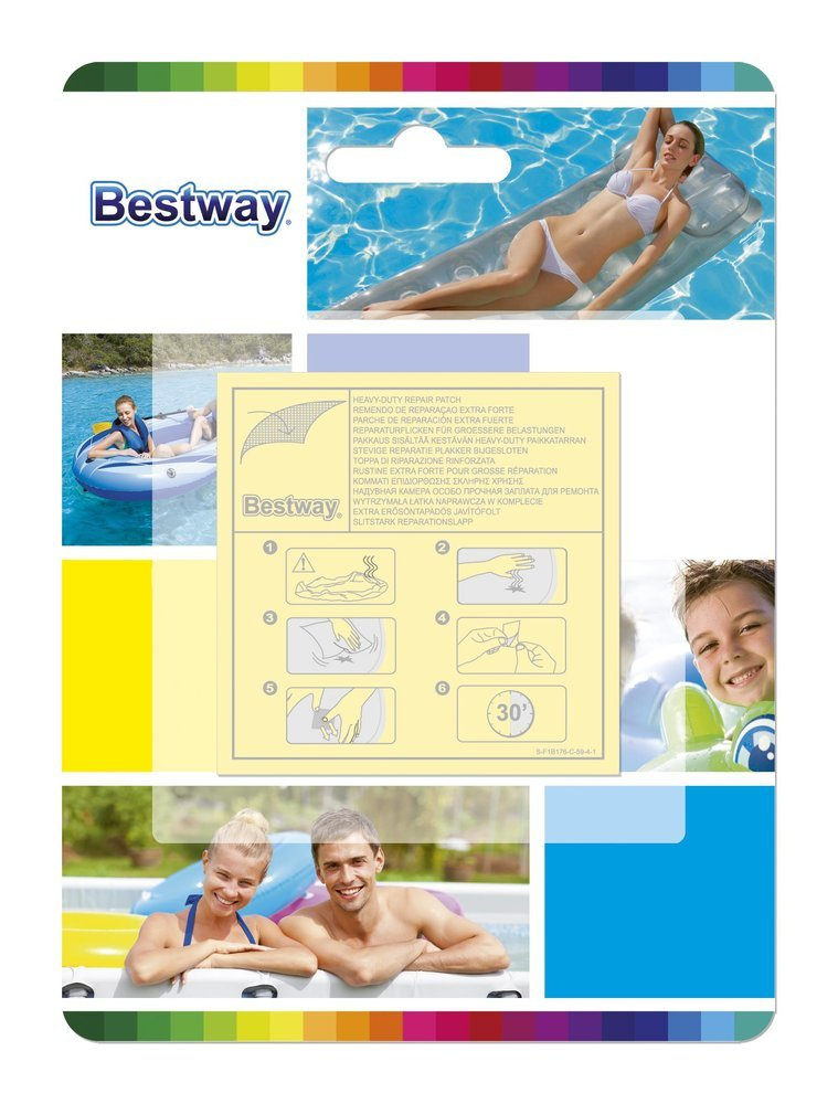 Pripučiamų gaminių taisymo rinkinys bestway, 6.5x6.5 cm, 10 vnt.