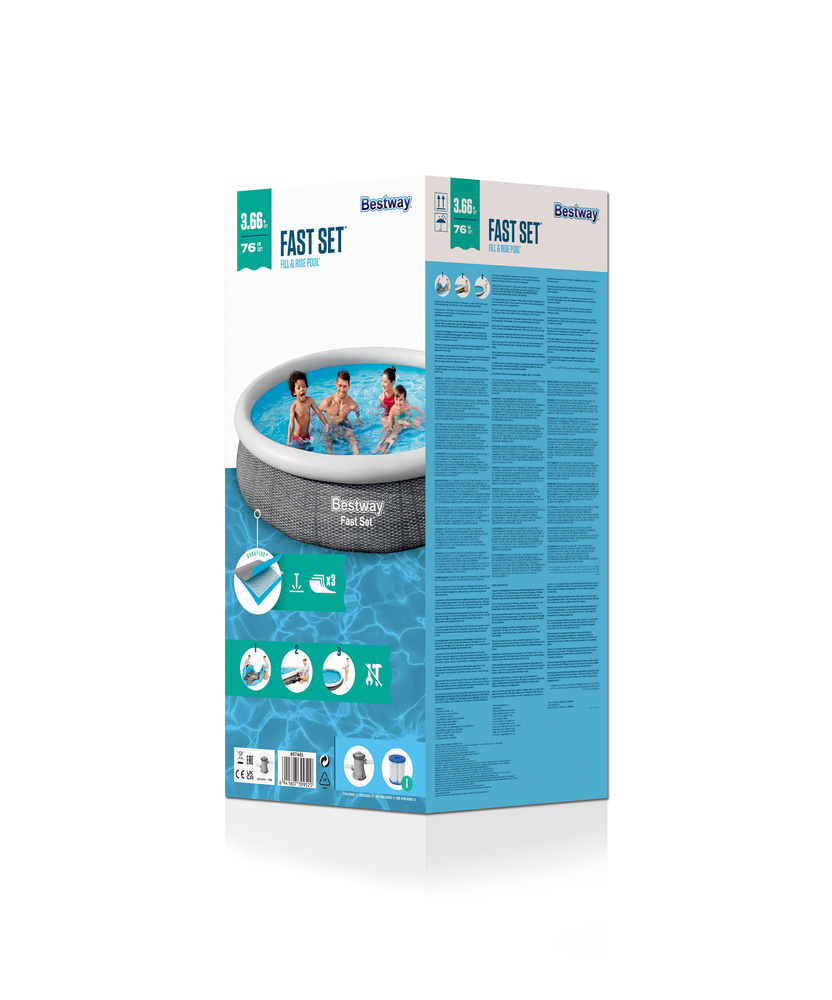 Baseinas Bestway Fast Set 366x76 cm, su filtru
