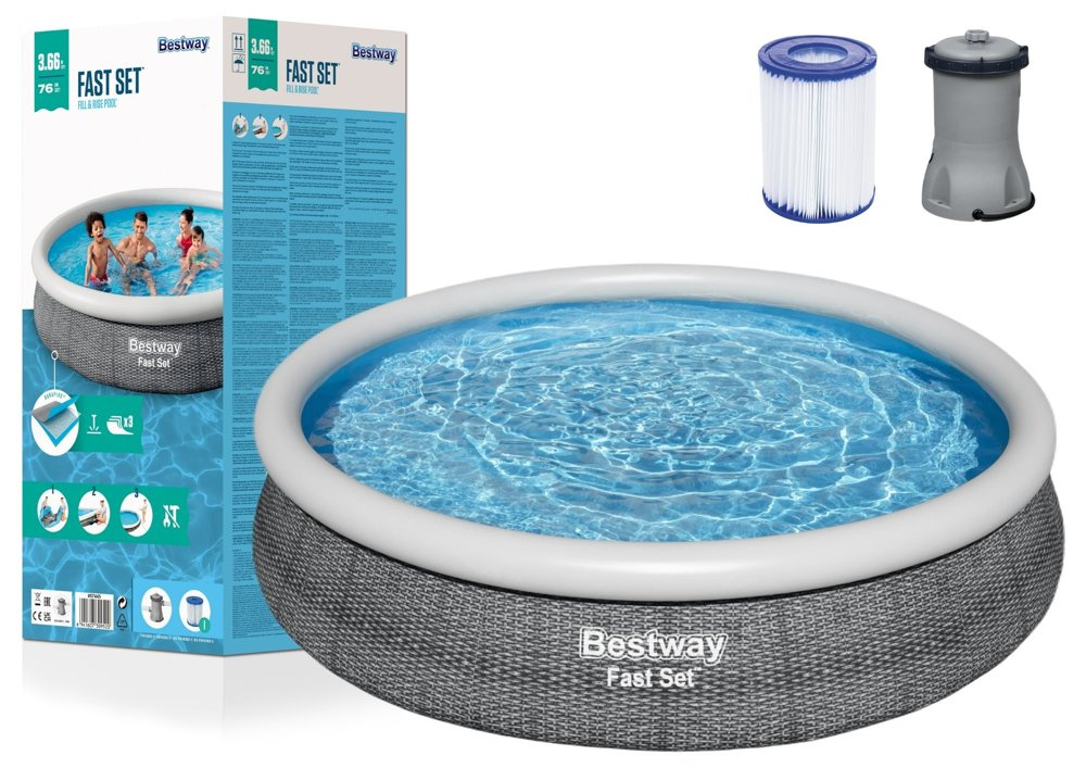 Baseinas Bestway Fast Set 366x76 cm, su filtru
