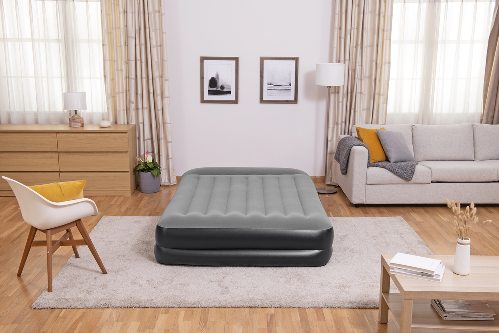 Pripučiamas čiužinys bestway tritech aerolux, 203x152x46cm, su integruota double xl/mid elektrine pompa
