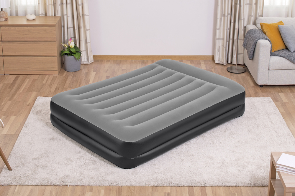 Pripučiamas čiužinys bestway tritech aerolux, 203x152x46cm, su integruota double xl/mid elektrine pompa